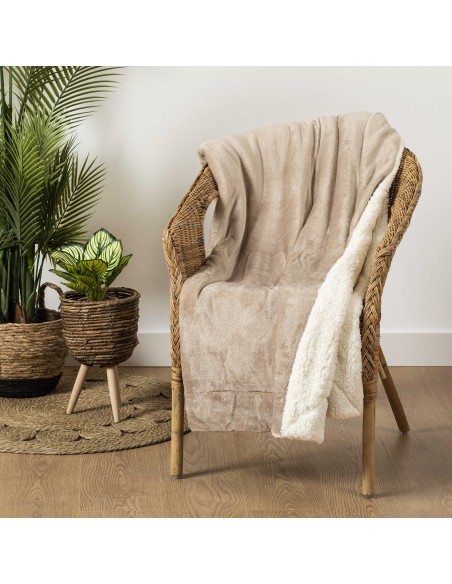 Coperta velvet sherpa tinta unita