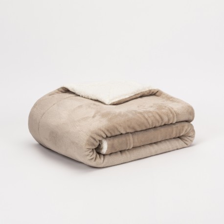 Coperta velvet sherpa tinta unita