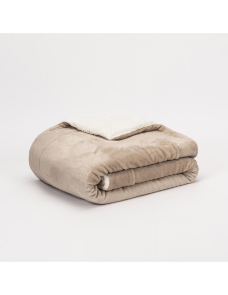 Coperta velvet sherpa tinta unita