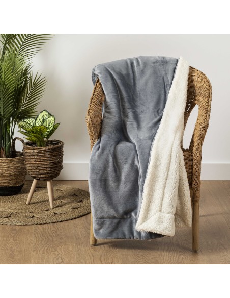 Coperta velvet sherpa tinta unita