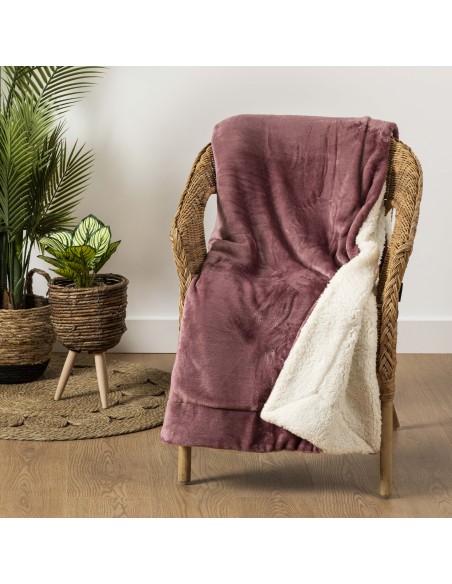 Coperta velvet sherpa tinta unita