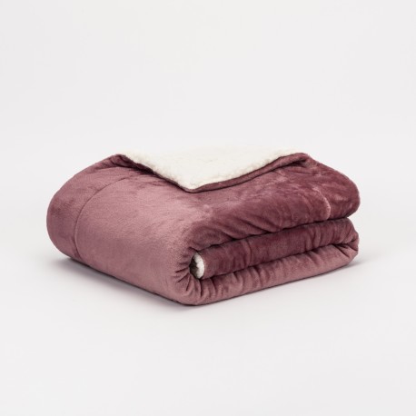 Coperta velvet sherpa tinta unita