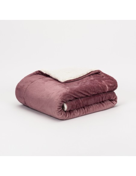 Coperta velvet sherpa tinta unita
