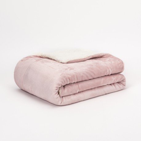 Coperta velvet sherpa tinta unita