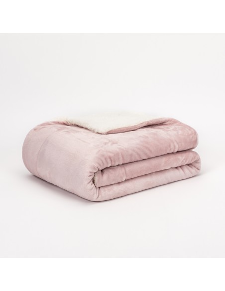 Coperta velvet sherpa tinta unita