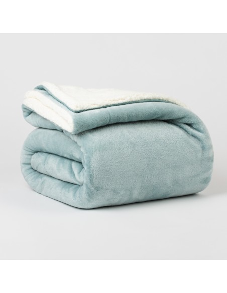 Coperta velvet sherpa tinta unita