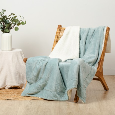 Coperta velvet sherpa tinta unita