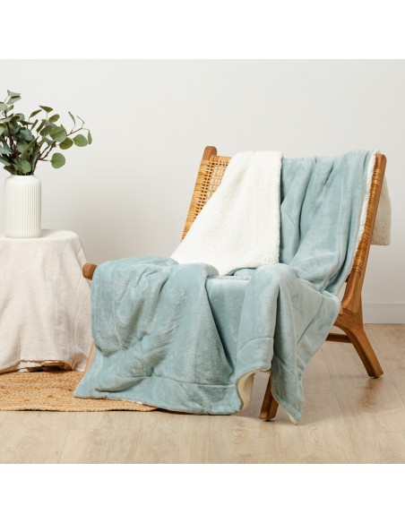 Coperta velvet sherpa tinta unita