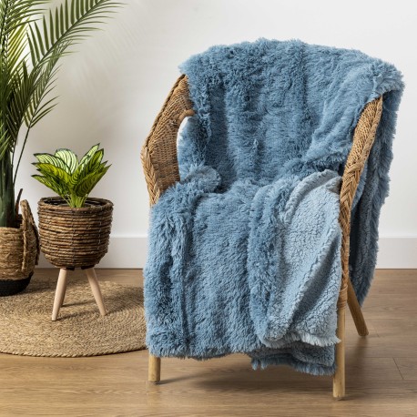 Coperta pelo sherpa tinta unita