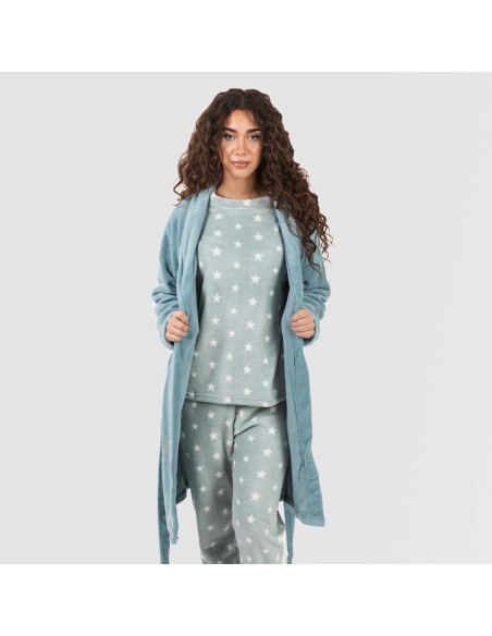 Vestaglia pile coral tinta unita