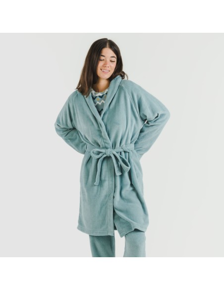 Vestaglia pile coral tinta unita