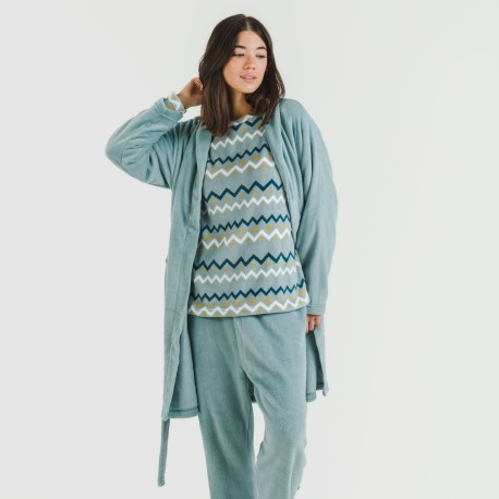 Vestaglia pile coral tinta unita