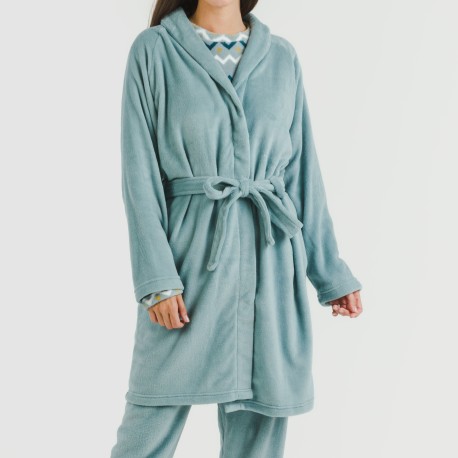 Vestaglia pile coral tinta unita