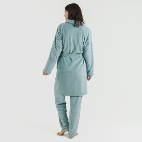 Vestaglia pile coral tinta unita