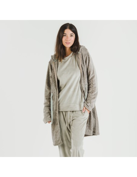 Vestaglia velluto con cappuccio Devore