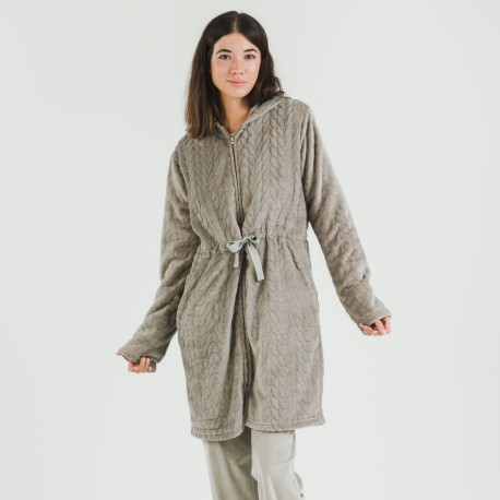 Vestaglia velluto con cappuccio Devore