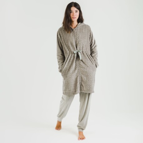 Vestaglia velluto con cappuccio Devore