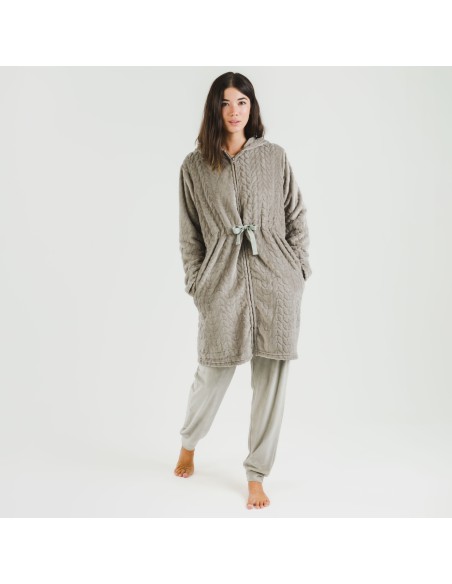 Vestaglia velluto con cappuccio Devore