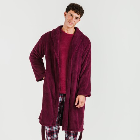 Vestaglia pile coral tinta unita