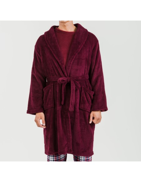 Vestaglia pile coral tinta unita Vestaglia pile coral tinta unita