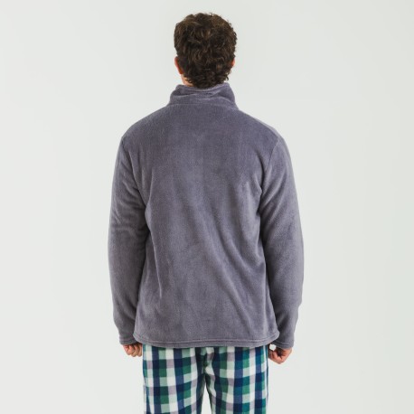 Felpa pile coral uomo