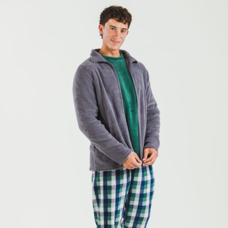 Felpa pile coral uomo