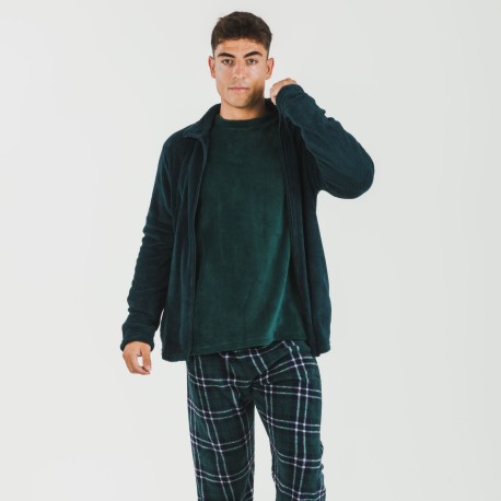 Felpa pile coral uomo