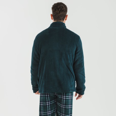 Felpa pile coral uomo