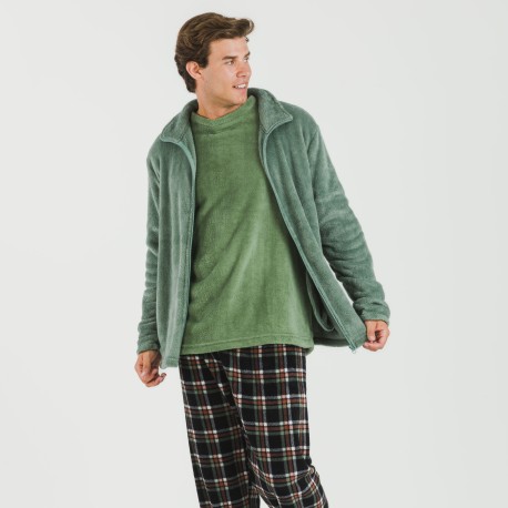 Felpa pile coral uomo