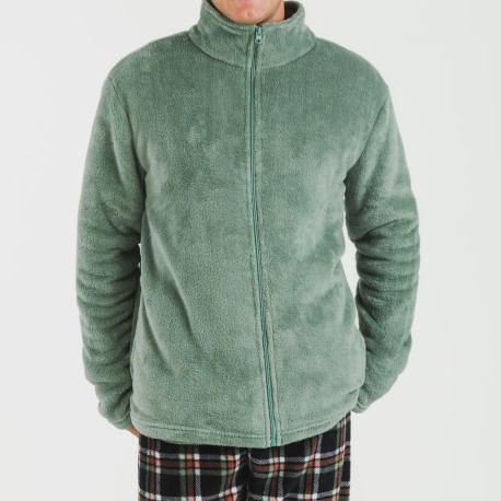 Felpa pile coral uomo