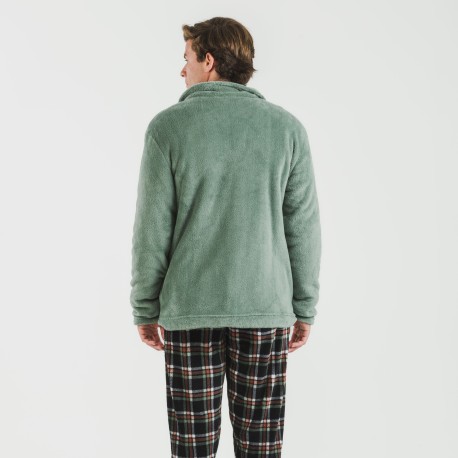 Felpa pile coral uomo