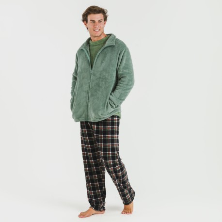 Felpa pile coral uomo