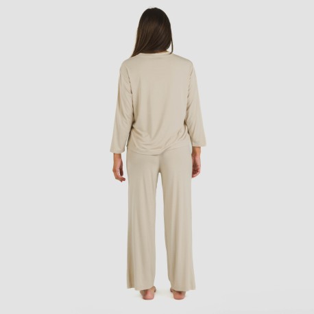 Pigiama lungo viscosa tinta unita