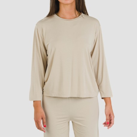 Pigiama lungo viscosa tinta unita