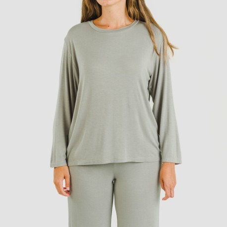 Pigiama lungo viscosa tinta unita