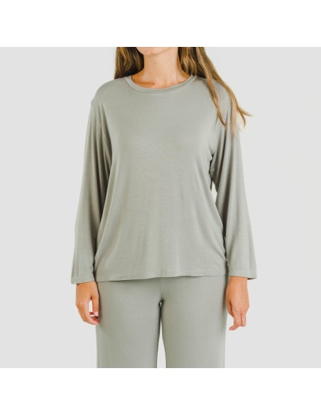 Pigiama lungo viscosa tinta unita Pigiama lungo viscosa tinta unita