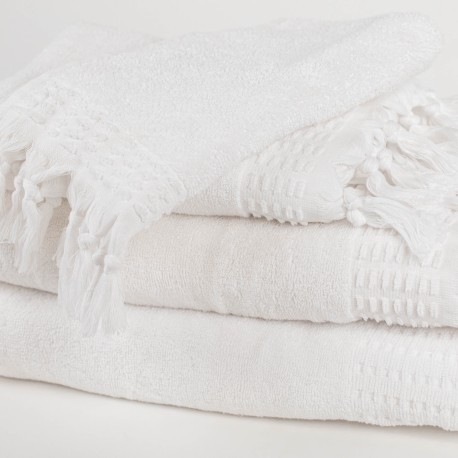 Asciugamano con frange 550gr tinta unita