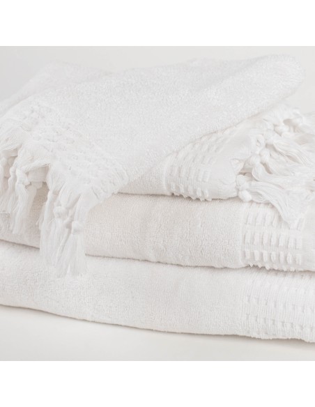 Asciugamano con frange 550gr tinta unita