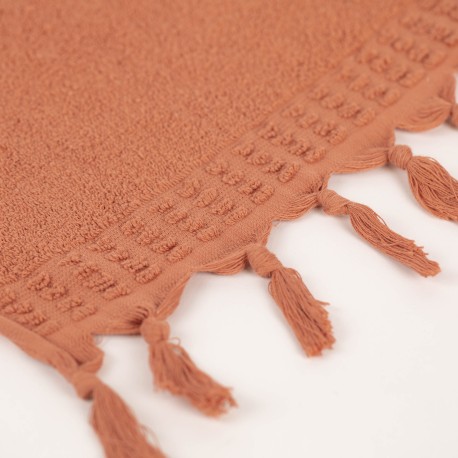 Asciugamano con frange 550gr tinta unita