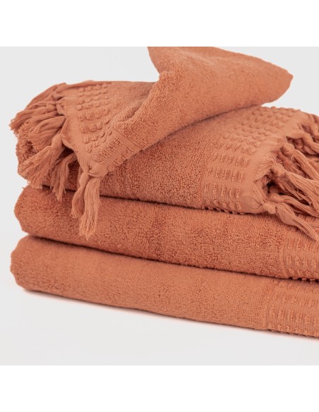 Asciugamano con frange 550gr tinta unita