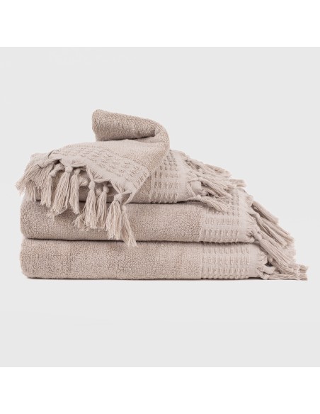 Asciugamano con frange 550gr tinta unita