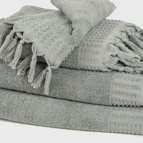 Asciugamano con frange 550gr tinta unita