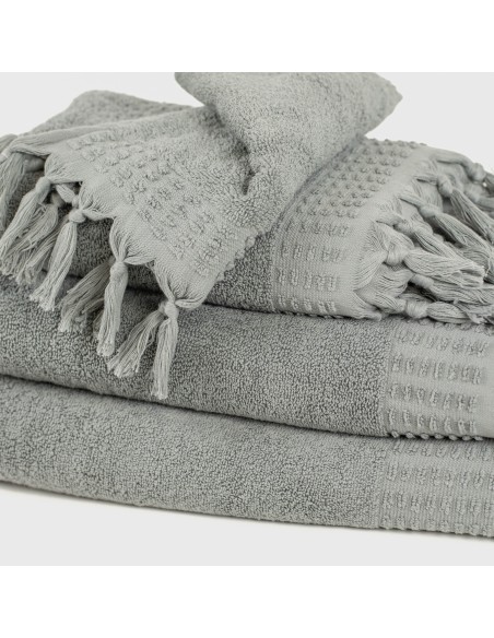 Asciugamano con frange 550gr tinta unita