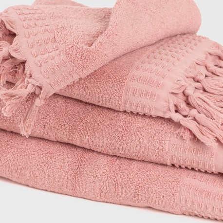 Asciugamano con frange 550gr tinta unita