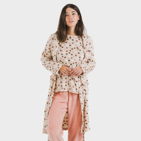 Vestaglia pile coral Janice pesca