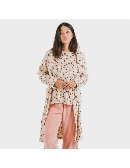 Vestaglia pile coral Janice pesca