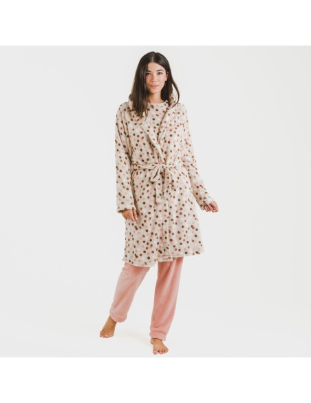 Vestaglia pile coral Janice pesca