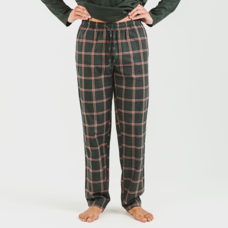 Pigiama uomo flanella Cuadro Nelby verde militare