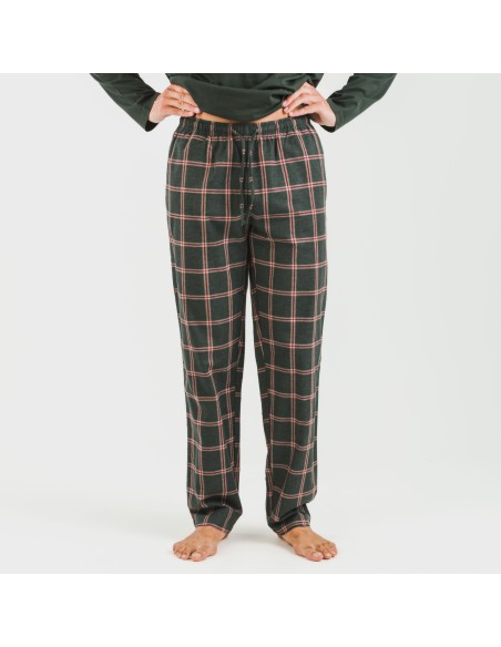 Pigiama uomo flanella Cuadro Nelby verde militare