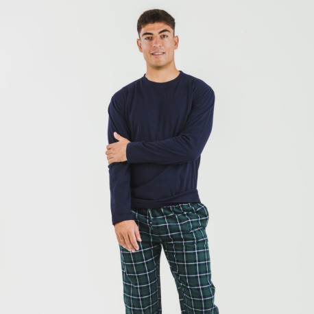 Pigiama uomo flanella Cuadro Ruz blu navy